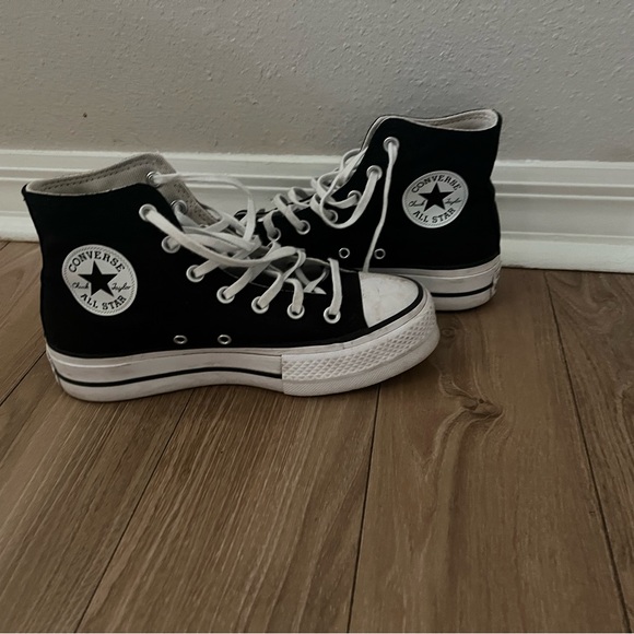 Black Platform High Top Converse - Picture 1 of 2